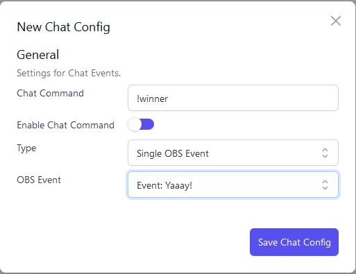 connect chat to OBS events